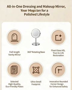 Miroir pleine longueur intégré pour coiffeuse domestique, miroir de maquillage rotatif haute définition pour chambre à coucher - Product Image 3