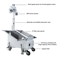 OKAF 3x120W Solarbetriebener Mobiler Überwachungsanhänger 360 °   PTZ-Kamera Off-Grid 24/7 Sicherheitsüberwachungsanhänger