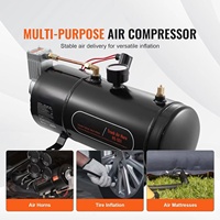 Gonfleur de pneu de klaxon de voiture sans fil de pompe à air numérique Portable avec 110-120 PSI 12V/24V emballage de boîte de compresseur en métal d'alimentation