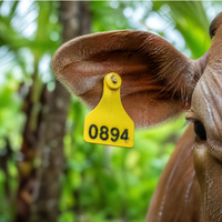 Étiquettes d'oreille intelligentes RFID basse fréquence à puce TPU pour le suivi GPS du bétail, à énergie solaire, en excellent état, pour la gestion des animaux de ferme - Vente chaude