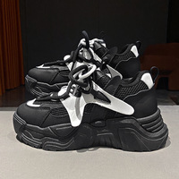 Chaussures décontractées à plateforme en cuir blanc pour femmes, à lacets, printemps-automne 2027, confortables, tendance et respirantes, vente en gros