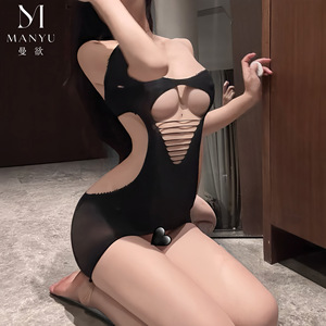 Sexy and alluring lingerie, see-through bodysuit, <b>fishnet</b> stockings, stockings, uniform, plus size W48 - Product Image 5