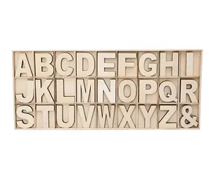 Wooden Letters with Storage Tray 2 in Unfinished Wood Alphabet Letters for Crafts