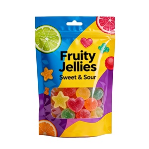 Sacs <span class=keywords><strong>en</strong></span> <span class=keywords><strong>plastique</strong></span> personnalisés avec logo, pochettes verticales avec fenêtre et fermeture éclair, sacs <span class=keywords><strong>en</strong></span> <span class=keywords><strong>plastique</strong></span> <span class=keywords><strong>en</strong></span> <span class=keywords><strong>gros</strong></span> pour emballage alimentaire (bonbons et biscuits) - Product Image 1