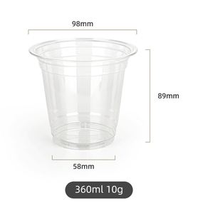 Custom Logo Single Wall 98mm 12oz 14oz 16oz 18oz 20oz 24oz PET Cold <b>Drinks</b> Disposable <b>Plastic</b> Milk Tea Cups with Lids and <b>Straws</b> - Product Image 2
