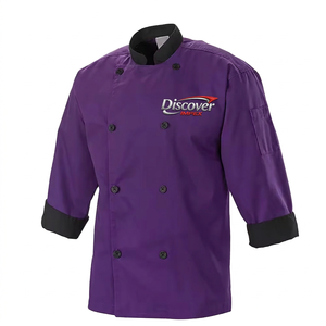 Chaquetas de Chef Unisex Personalizadas de Poliéster/Algodón de Manga Larga con Cierre de Botones y Detección de Agujas, Uniformes para Restaurante - Product Image 1
