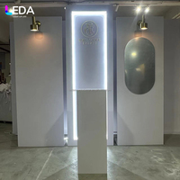 Panneau de bienvenue de mariage moderne blanc LEDA avec éclairage LED, 3 panneaux, toile de fond de bienvenue pour la décoration d'événements