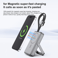 Chargeur rapide magnétique 2-en-1 TDX TW13 12W/18W/20W/22.5W Type-C avec affichage numérique, charge sans fil, batterie externe en alliage d'aluminium