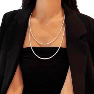 Collier pour bébé multi-couches naturel de 4 à 5 mm avec 5 couches portant des perles parfaitement impeccables, éclatantes et brillantes - Product Image 5