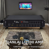 Penguat Daya PA Tegangan Konstan Tianlai L-2100 5 Zona 120W hingga 650W Bluetooth FM USB SD Prioritas Mikrofon untuk Penggunaan Sistem Speaker