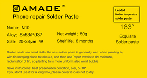 Pasta de Soldadura Amaoe M10 con Plomo, Temperatura de Fusión 183 Grados, 50g, para Reparación de Soldadura BGA, Reballing de Teléfonos y Líneas de Circuito de Placas Base Móviles - Product Image 6