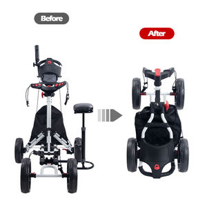 Chariot de golf pliable en alliage d'aluminium léger de haute qualité, 4 roues, chariot de golf à pousser et à tirer avec siège - Product Image 4