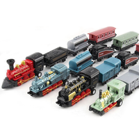 Voiture en alliage moulé sous pression pour enfants Mini Train de Noël Set Vintage Steam Train Toy Gift Model Car