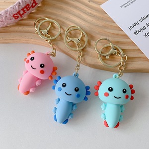 Jouet en caoutchouc 3D adorable Axolotl, mignon PVC Kawaii Axolotl Croc Charms Salamander Hexagonal Dinosaur Keychains pour sacs, téléphones, breloques - Product Image 4