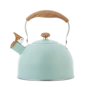 Théière <span class=keywords><strong>en</strong></span> acier inoxydable de grande capacité 2,64 litres avec sifflet, résistante à la chaleur, pour induction électrique et céramique - Product Image 1