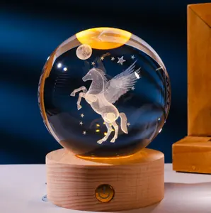 Kanlong OEM 3D Khắc Pha Lê Sao Năng Lượng Mặt Trời Hệ Thống Bảng Đèn Gỗ Cơ Sở Trẻ Em Của Món Quà Trang Trí Phòng Đêm LED Ánh Sáng - Product Image 1