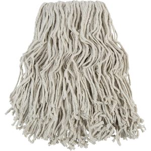 Boardwalk BWKCM02024S # 24 cabezales de fregona de algodón con banda, mango rectangular ajustable, patrón triangular blanco para uso en suelos, 12 por caja - Product Image 1