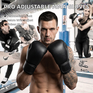 Guantes de Boxeo Profesionales Personalizables de Microfibra Ajustables de 10oz para Hombres y Mujeres, para Entrenamiento de Sanda, Muay Thai y Combate - Product Image 2
