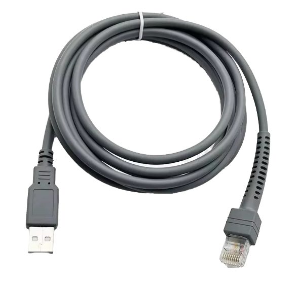 CBA-U01-S07ZAR Braided 3A Fast Charging USB 2.0 RJ45 Barcode Scanner Cable 1.8m Motorola Symbol LS1203 Ls3408 PVC Pure Copper