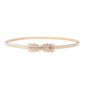 Cinturón Elástico Extensible con Hebilla de Aleación de Metal con Diseño de Hojas para Mujer, con Cadena de Metal - Product Image 1