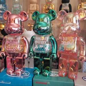 Bearbrick Bears Brick all'Ingrosso, 70cm 1000%, 28cm 400%, Giocattolo di Design, Orso Punk Placcato - Product Image 4