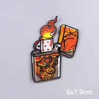 Patchs brodés personnalisés Crâne d'horreur, à thermocoller, motifs squelette, mite, rose, slogan, pour veste, sac à dos, décoration DIY, vente en gros