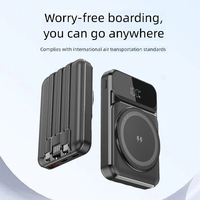 Batterie externe magnétique personnalisée avec logo, 10000 mAh, portable, 22,5 W, charge rapide PD 22,5 W avec 3 câbles pour iPhone