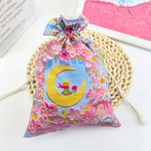 Colorful Recyclable Cotton Bags Customized Design Aqueous Coated Clothing Embroidered Screen Printed Gilded Star Moon Packaging - Product Image 6