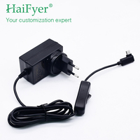 Adaptor Daya USB-C Universal AC/DC Haifyer 5V 5A 12V 2A Bersertifikat Lengkap dengan Colokan Lepas Pasang, Efisiensi 86%