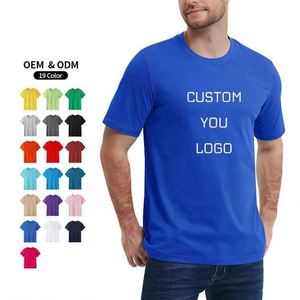 Camisetas de Hombre de Alta Calidad, 180g, Algodón Peinado, Venta al Por Mayor de Fábrica, Cuello Redondo, Diseño Liso con Logotipo Personalizado - Product Image 2
