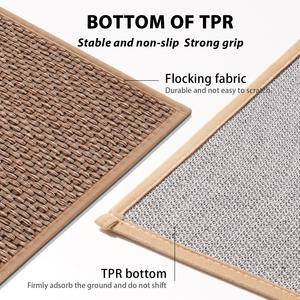 Tapis de sol tissé pour cuisine, rectangulaire, en fibre de polyester, résistant aux taches, absorbant l'eau et l'huile, épaissi, pour usage en cuisine - Product Image 4