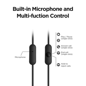 Thêm 1 tai nghe nhét tai E1009 bền 3.5mm Giao diện Tai nghe có dây nút điều khiển cách ly tiếng ồn Piston-Mic Phù hợp cho âm nhạc - Product Image 4