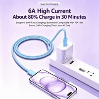 Nuevo Cable de Carga Rápida Tipo-C de 60W con Cubierta Trenzada de TPE/PVC para Relojes Inteligentes y Escáneres de Código de Barras
