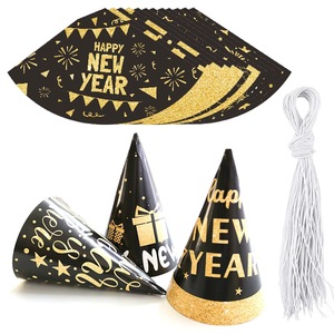 Cappelli di Carta Neri e Oro per Festa di <span class=keywords><strong>Capodanno</strong></span> 2027, Decorazioni per Feste di Fine Anno e per Bambini - Product Image 3