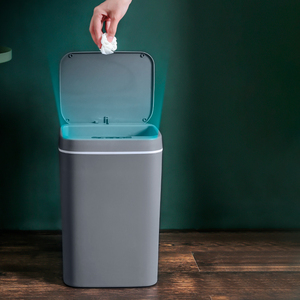 Électronique poubelles 12L 14L 16L bureau maison poubelle automatique intelligent ouverture fermeture construit en boîte de rangement poubelle baril avec couvercle - Product Image 4