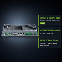 Mini PC Industrial sin Ventilador Core I7-1255U, Amplio Rango de Temperatura (-20 a 60 Grados), 3 LAN Intel, 6 COM, GPIO, para Automatización Industrial