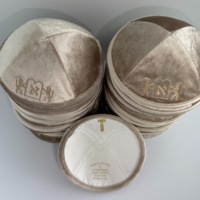 Kipá de Terciopelo Personalizada con Logotipo Bordado, Gorro Judío Personalizado para Bar Mitzvah, Eventos Religiosos de la Sinagoga