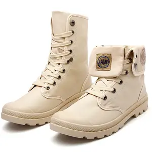 Atacado de boa qualidade EUA TAMANHO 10 11 Homens Ao Ar Livre Casual Lace Up Ankle High Top Boots Canvas Combate Tactical Shoes