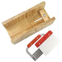 468 Moule à savon en silicone Ensemble d'outils de fabrication de savon fait à la main Boîte de coupe réglable avec 2 pièces de coupe en acier inoxydable