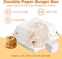 Boîte à emporter jetable pour hamburger Conteneurs à hamburger en sandwich à clapet Boîte en papier Boîte à hamburger carrée recyclable avec couvercles