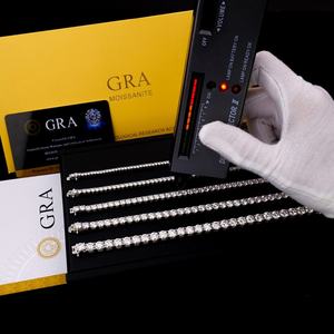 Pulsera de cadena de tenis de plata de ley S925 para hombre y mujer al por mayor, estilo hip hop con moissanita VVS de laboratorio, ideal para regalos. - Product Image 3