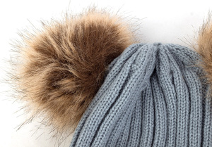 Wholesale Winter Custom Knitted <strong>Pom</strong> <strong>Beanie</strong> Hat - Product Image 4
