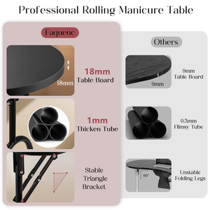 Modern Portable Pink Black White Single Manicure <b>Desk</b> With Carrying Bag for Nail Art Salon <b>Foldable</b> Nail Table - Product Image 6