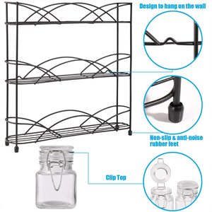 Étagères à épices à montage mural, compartiments de rangement, pour armoire ou porte de garde-robe, lot de 4 pièces - Product Image 3