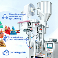 Machine d'emballage verticale automatique pour sachets triangulaires, avec peseuse multi-têtes pour granulés, sucre, bonbons, café, noix, riz – Système VFFS