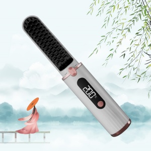 Portable Cordless USB <b>Mini</b> Electric Hair <b>Straightener</b> Brush - Product Image 1