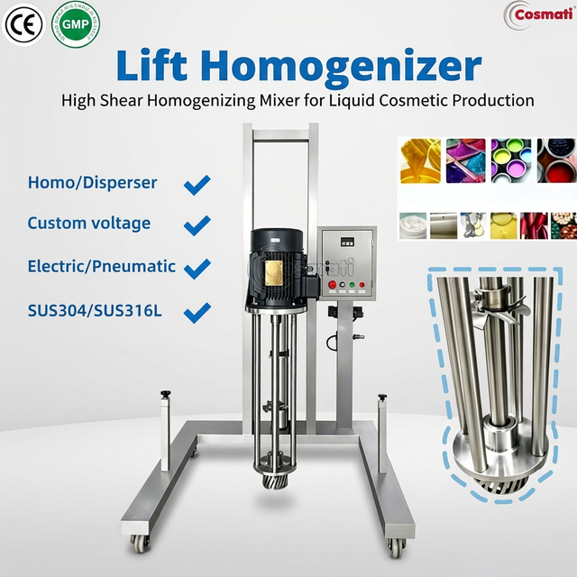 High Shear Mixer Agitator Mixing Device Milling Capability Explosion Proof Motor Cosmetic Shampoo Food Chemicals