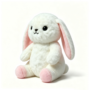Peluche de lapin personnalisée, lapin en peluche, lapin blanc aux oreilles tombantes, adorable peluche de lapin, lapin en peluche assis - Product Image 5