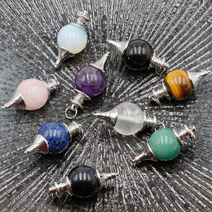 Chakra Reiki boule de guérison améthyste <span class=keywords><strong>radiesthésie</strong></span> <span class=keywords><strong>radiesthésie</strong></span> pendule pierre précieuse naturelle cristal Wiccan outil Feng Shui sept Chakra - Product Image 5