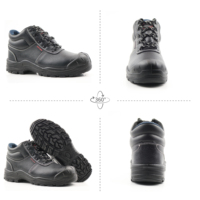 Sepatu Keselamatan Kerja Pria OEM S3 Kulit Anti Air Berujung Baja Sepatu Keselamatan Industri Coklat Sepatu Boots Keselamatan Sol Karet Sport